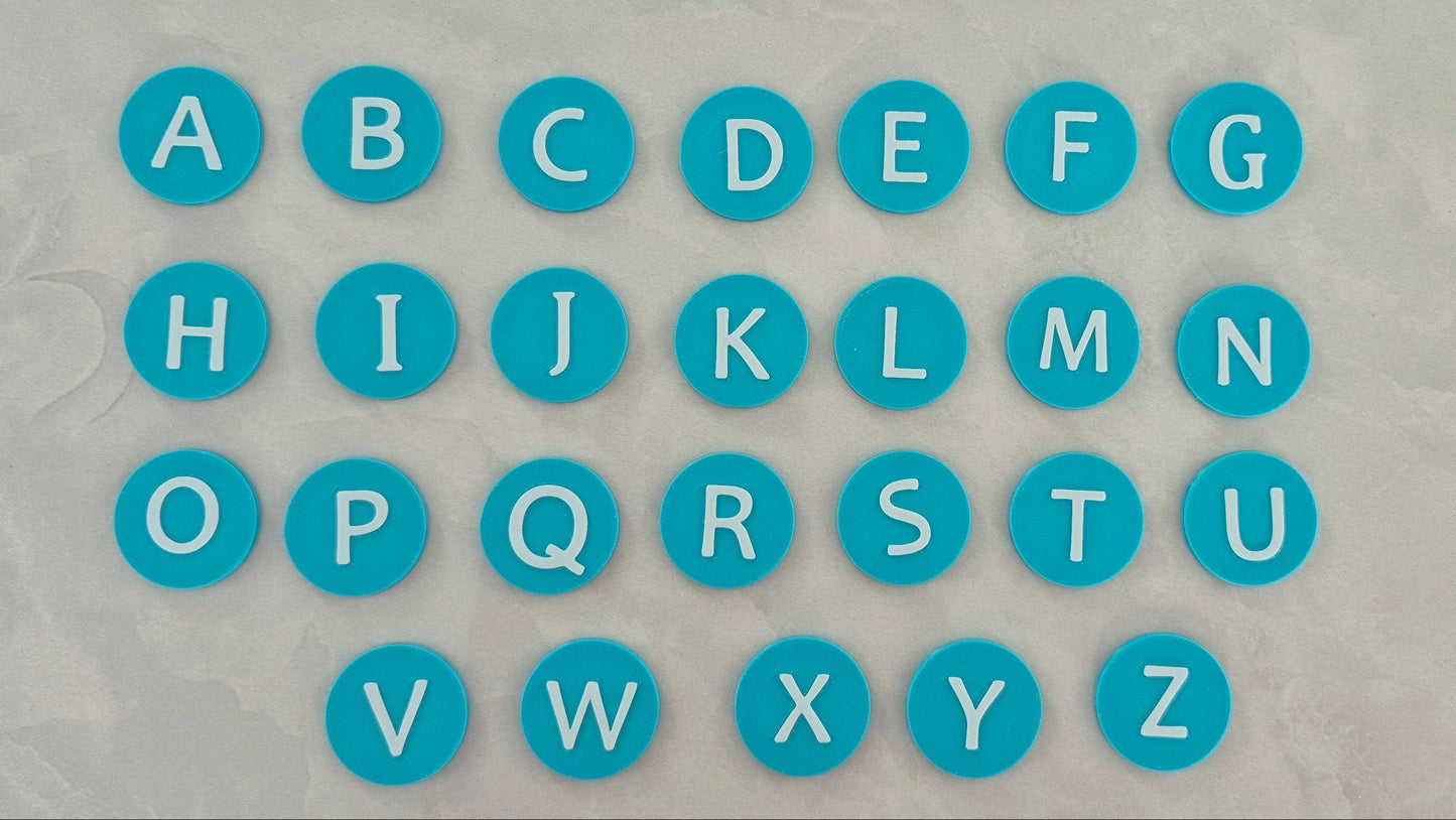 Jetons alphabétiques à double face | Outils de langage