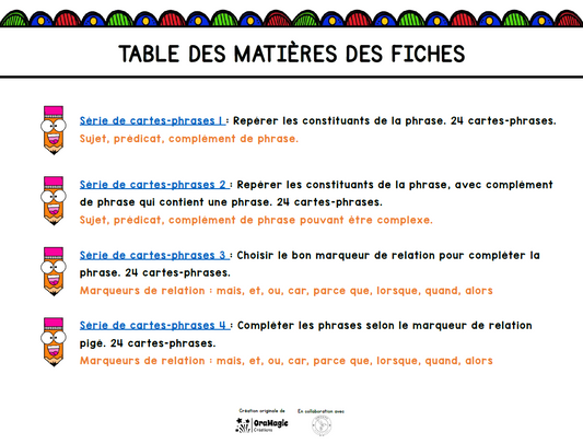 Tuiles des phrases longues | Outils de langage | En collaboration avec OraMagie