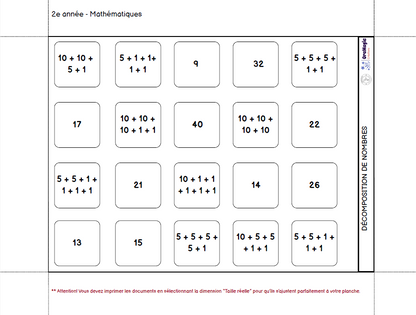 Planche d'automne | Outil de langage et de mathématique | En collaboration avec OraMagie