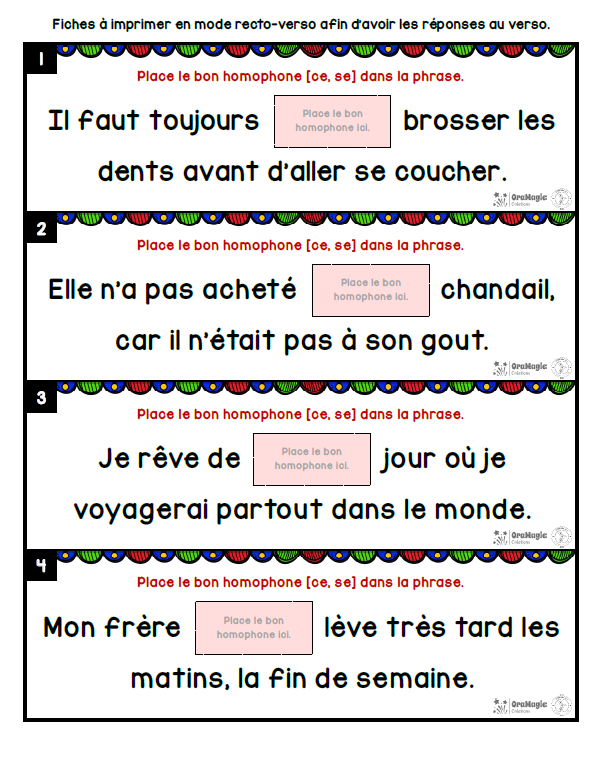 Homophones [ce] et [se] | Outils de langage | En collaboration avec OraMagie