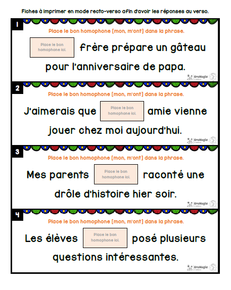 Homophones [mon] et [m'ont] | Outils de langage | En collaboration avec OraMagie