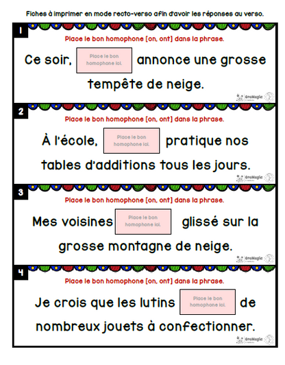 Homophones [on] et [ont] | Outils de langage | En collaboration avec OraMagie