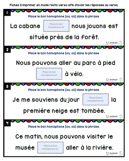 Homophones [ou] et [où] | Outils de langage | En collaboration avec OraMagie