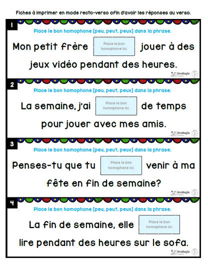 Homophones [peu], [peux] et [peut] | Outils de langage | En collaboration avec OraMagie