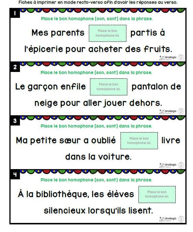 Homophones [son] et [sont] | Outils de langage | En collaboration avec OraMagie