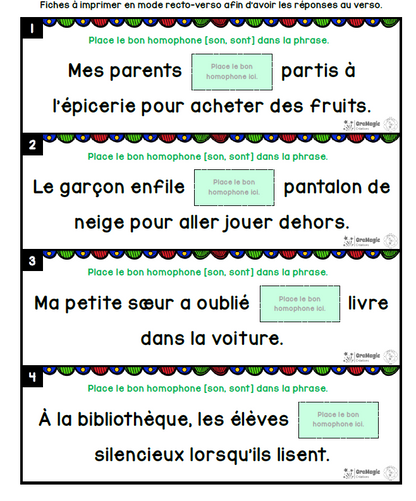 Homophones [son] et [sont] | Outils de langage | En collaboration avec OraMagie